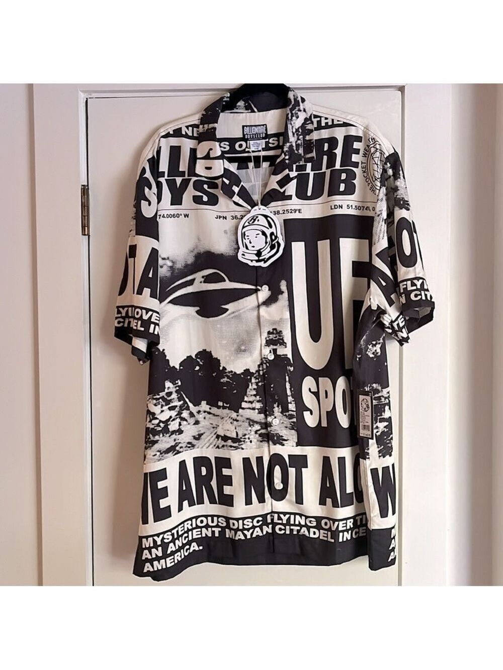 NWT. Billionaire Boys Club UFO Gardenia Button Down Short Sleeve Shirt Size XXL - Picture 6 of 13